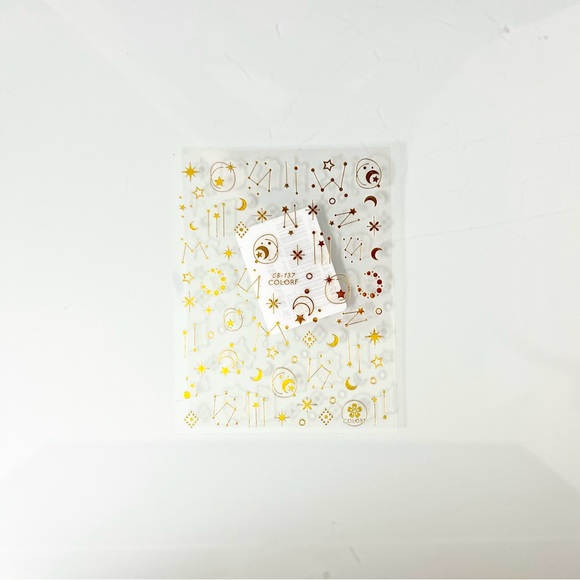 SHEIN STAR MOON NAIL METALLIC DECAL STICKERS (1 SHEET) - Picture 2 of 2